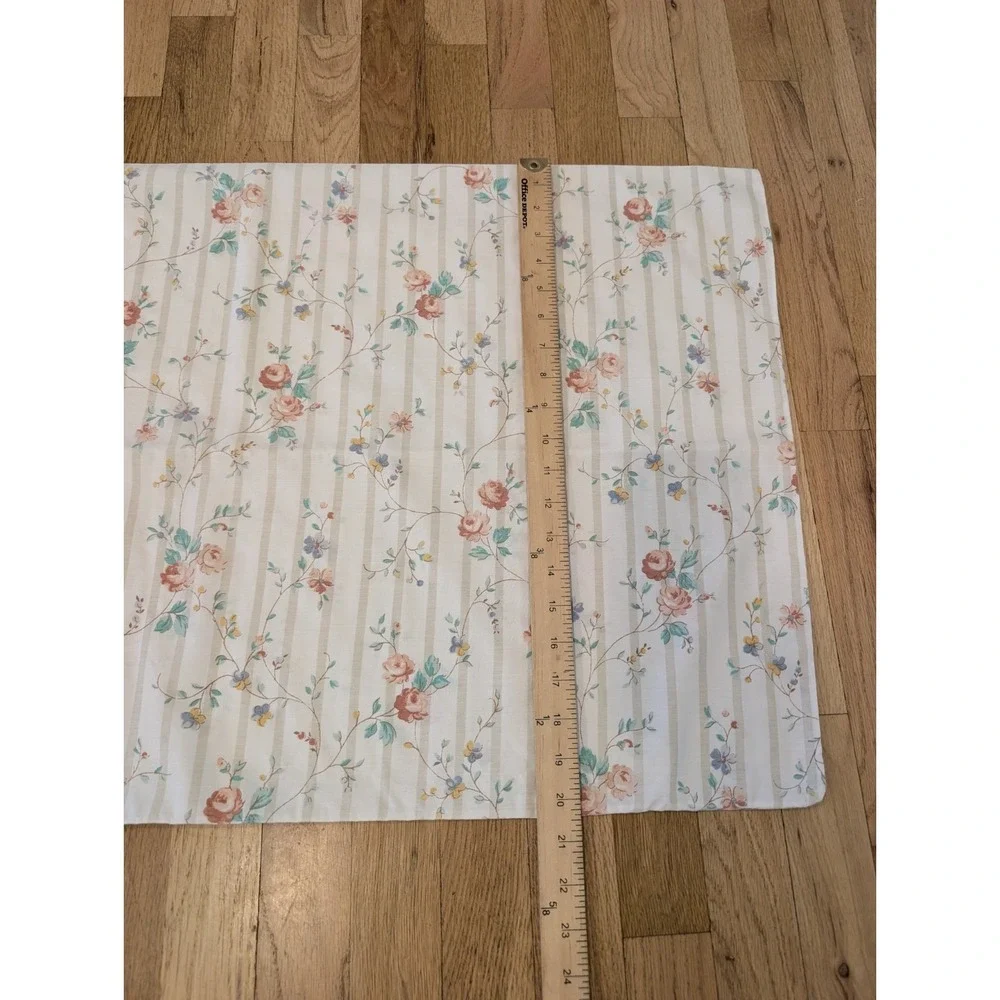Vintage JC Penny Standard Pillow Case Cottage Shabby White Floral Made In USA